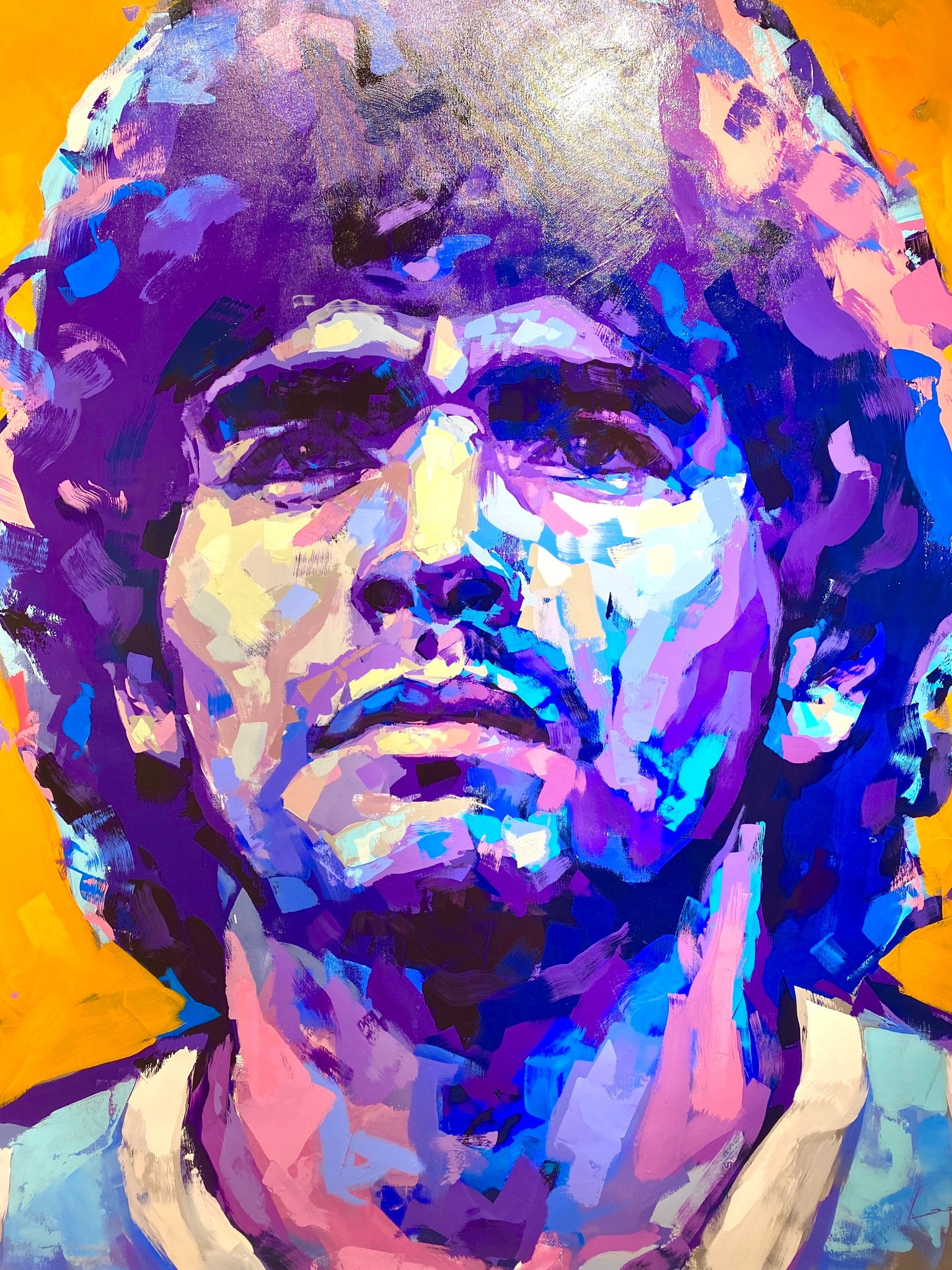 "Diego Maradona" av Alberto Ramirez LEG, Akryl på duk, 160x130 cm