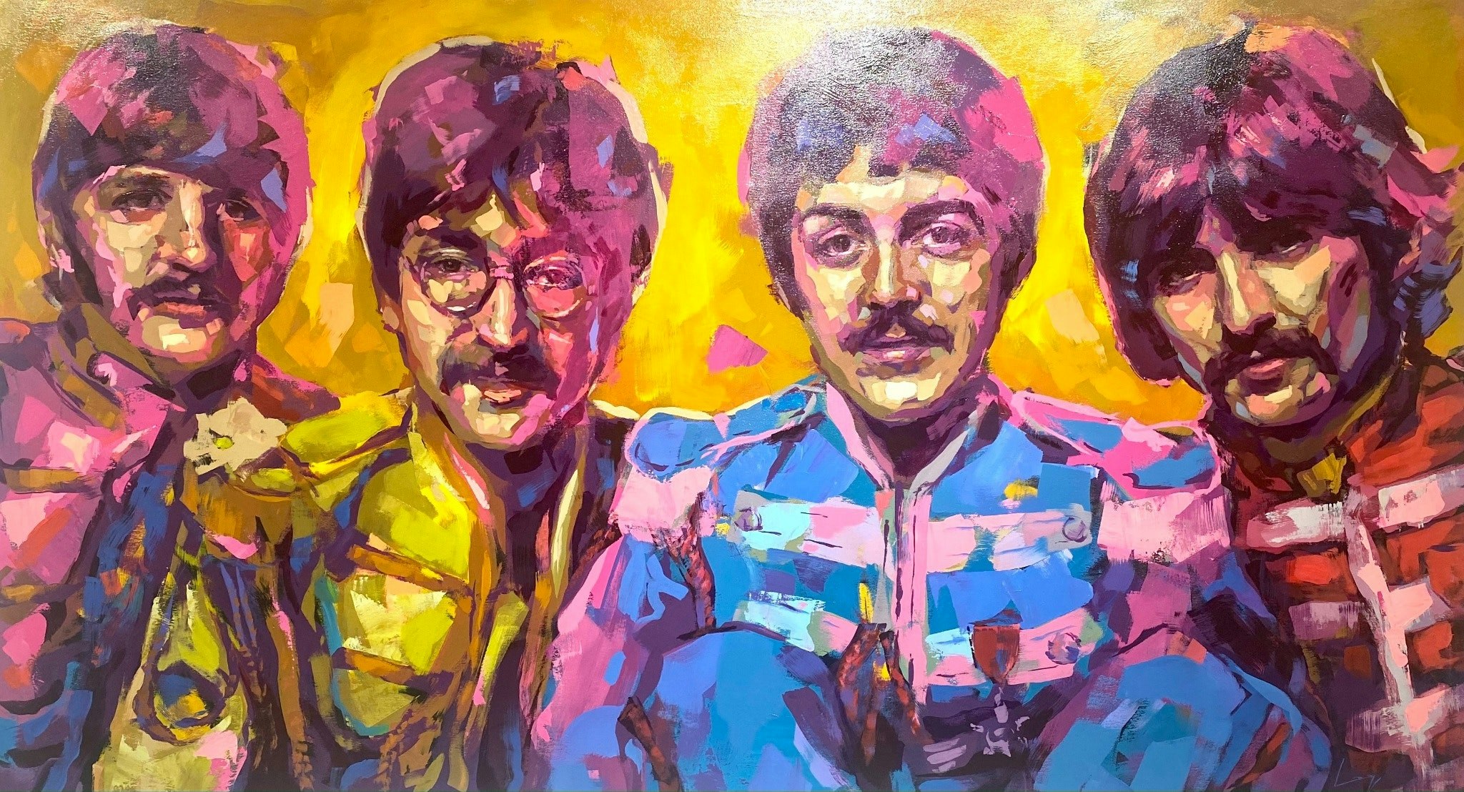 "The Beatles" av Alberto Ramirez LEG, Akryl på duk, 150x110 cm