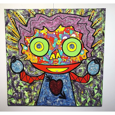 "Wilderness of Love" av Vhilo H. Persson. Akryl på duk 100x100 cm
