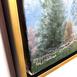 "Hösten Nalkas" olja på duk av Arnold Lindblom. 32x39 cm