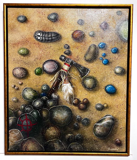 "Tomahawk" Akrylmålning av Bjørn Lindow, 58x70cm