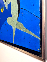 "Kvinna på blått" Olja på duk av Lajos Flesser, 43x50 cm