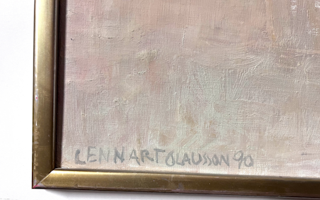 Olja på duk av Lennart Olausson, 78x68 cm