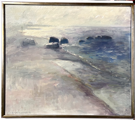 Olja på duk av Lennart Olausson, 78x68 cm
