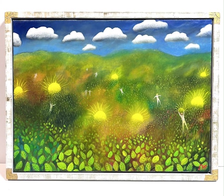 "Dans på Solens äng" Olja på duk av Stefan W. Igelström. 70x55 cm