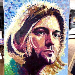 "Kurt Cobain" Olja på duk av Mensur Beslagic. 100x120 cm