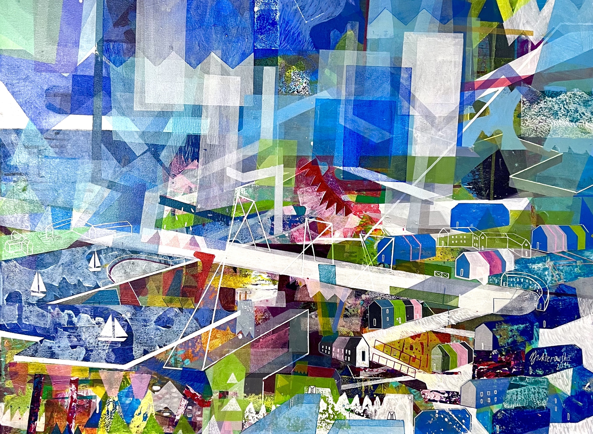 "Ingen titel" av Malgoratza Zukterowska, Akryl på duk. 82x62 cm