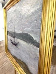 "Skutan Framåt" Olja på duk av Elvine Osterman (1907-1997). 85x77 cm