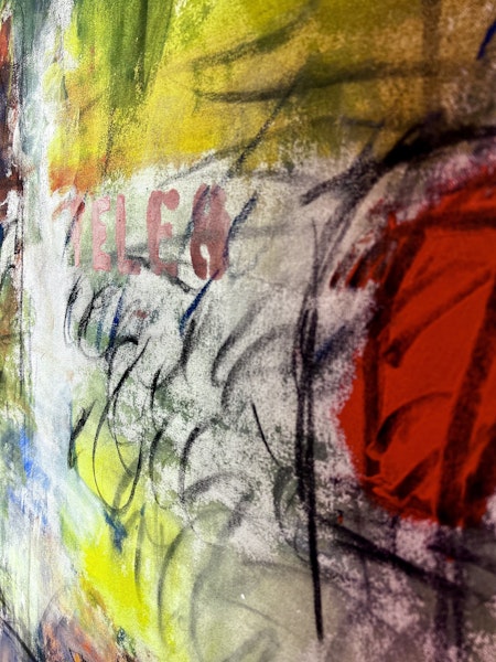 "Tele8" Olja på duk av Ray Stalje. 91x118 cm