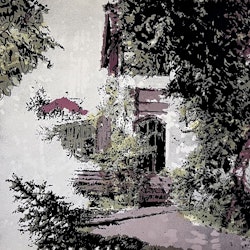 Litografi av Ulf Onsberg. 47,5x63 cm