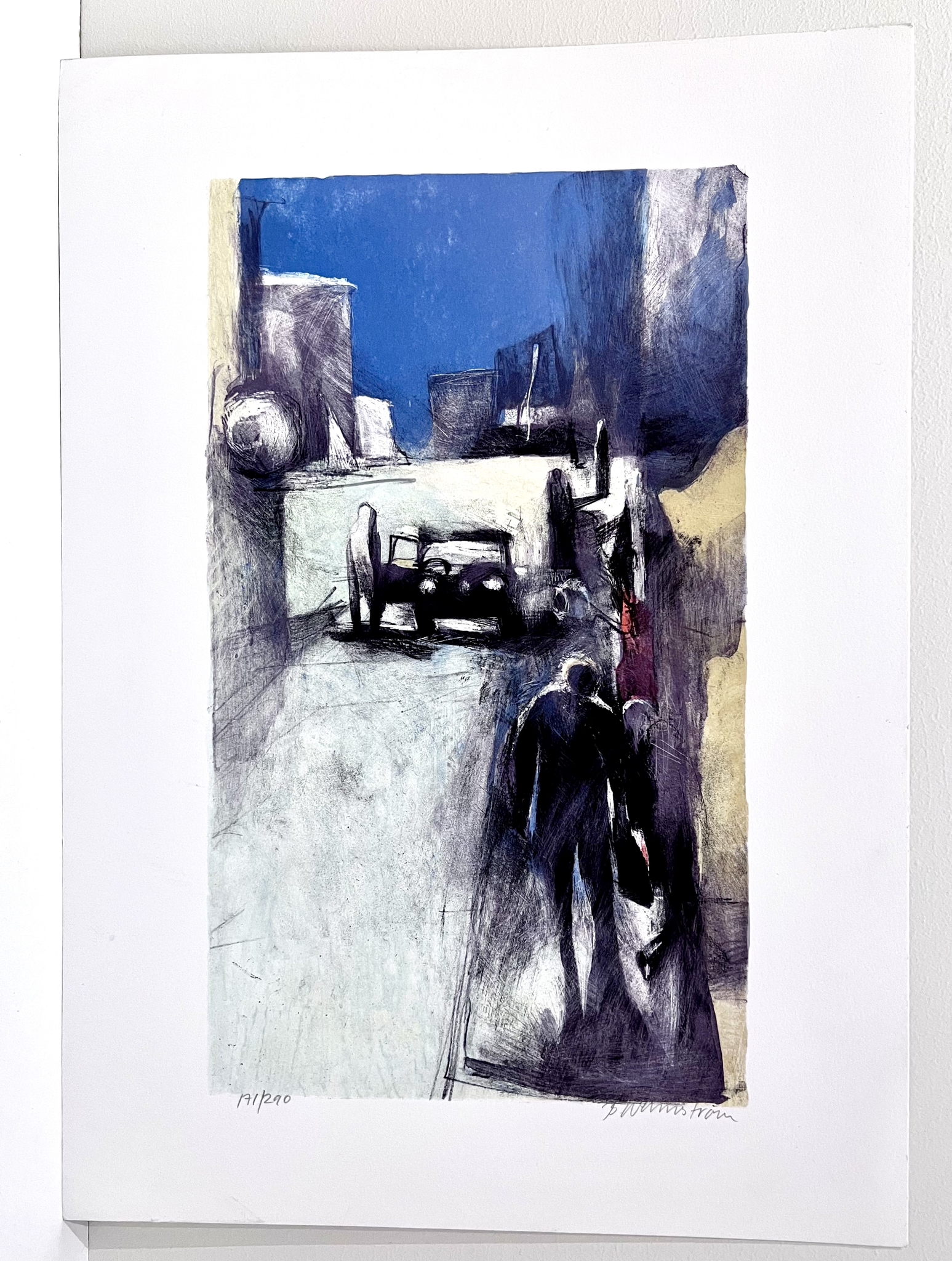 "På väg" Litografi av Berndt Wennström. 32,5x45 cm