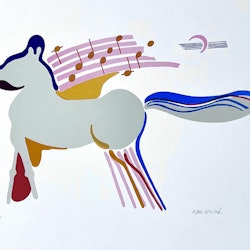 "Musikalisk kamel" Litografi av Kjell Lannå 52x43 cm