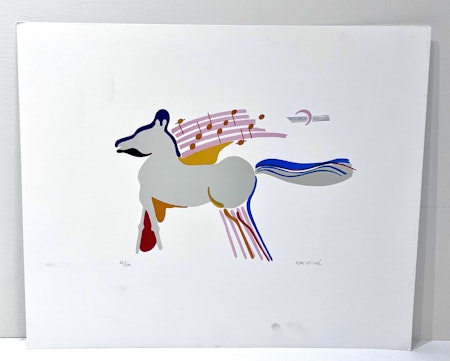 "Musikalisk kamel" Litografi av Kjell Lannå 52x43 cm