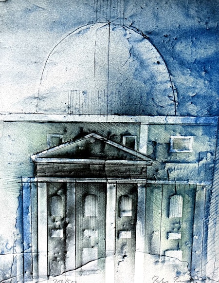 Litografi av Peter Paul. 31x40 cm