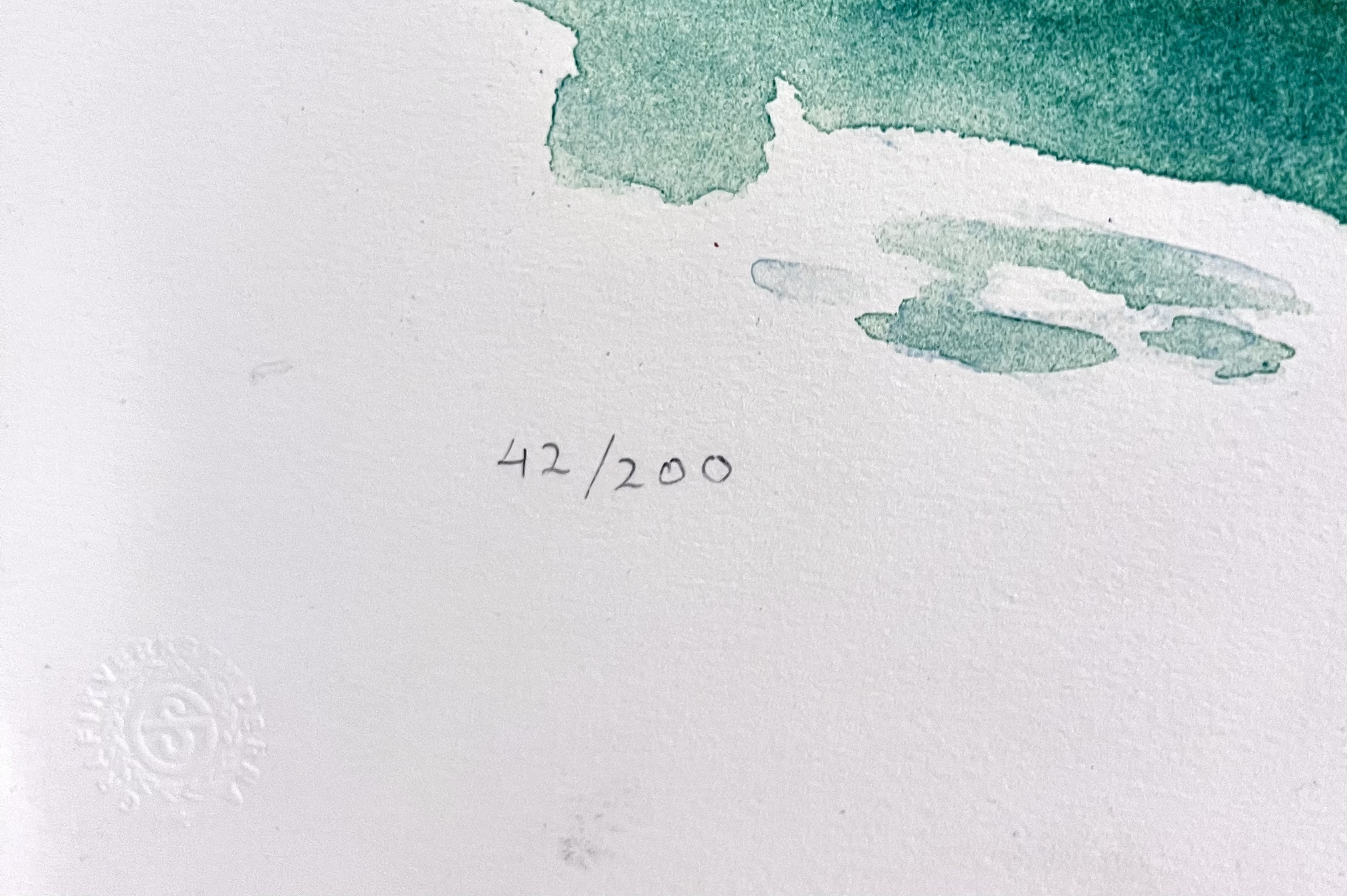 "Stegen" Litografi av Eva Ljungblad. 48x62 cm