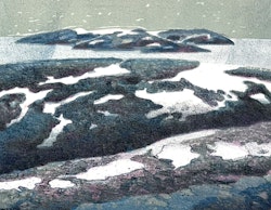 Litografi av Bengt Andersson Råssbyn. 32,5x29 cm
