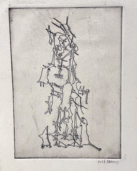 "Le Mythe de la Roche Perceé" Etsning av Yves Tanguy. 19x25,5 cm