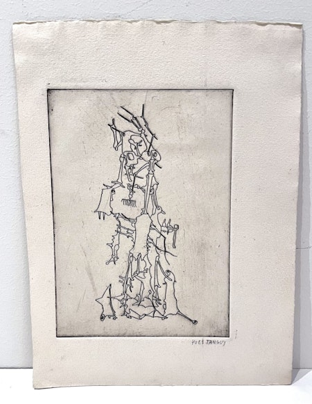 "Le Mythe de la Roche Perceé" Etsning av Yves Tanguy. 19x25,5 cm