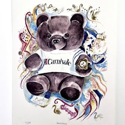 "Carnivale" Handkolorerat litografi av Catharina Göth. 45x64 cm