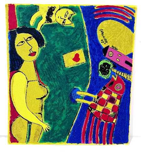 Grafiskt blad av Beverloo Corneille. 35x40 cm