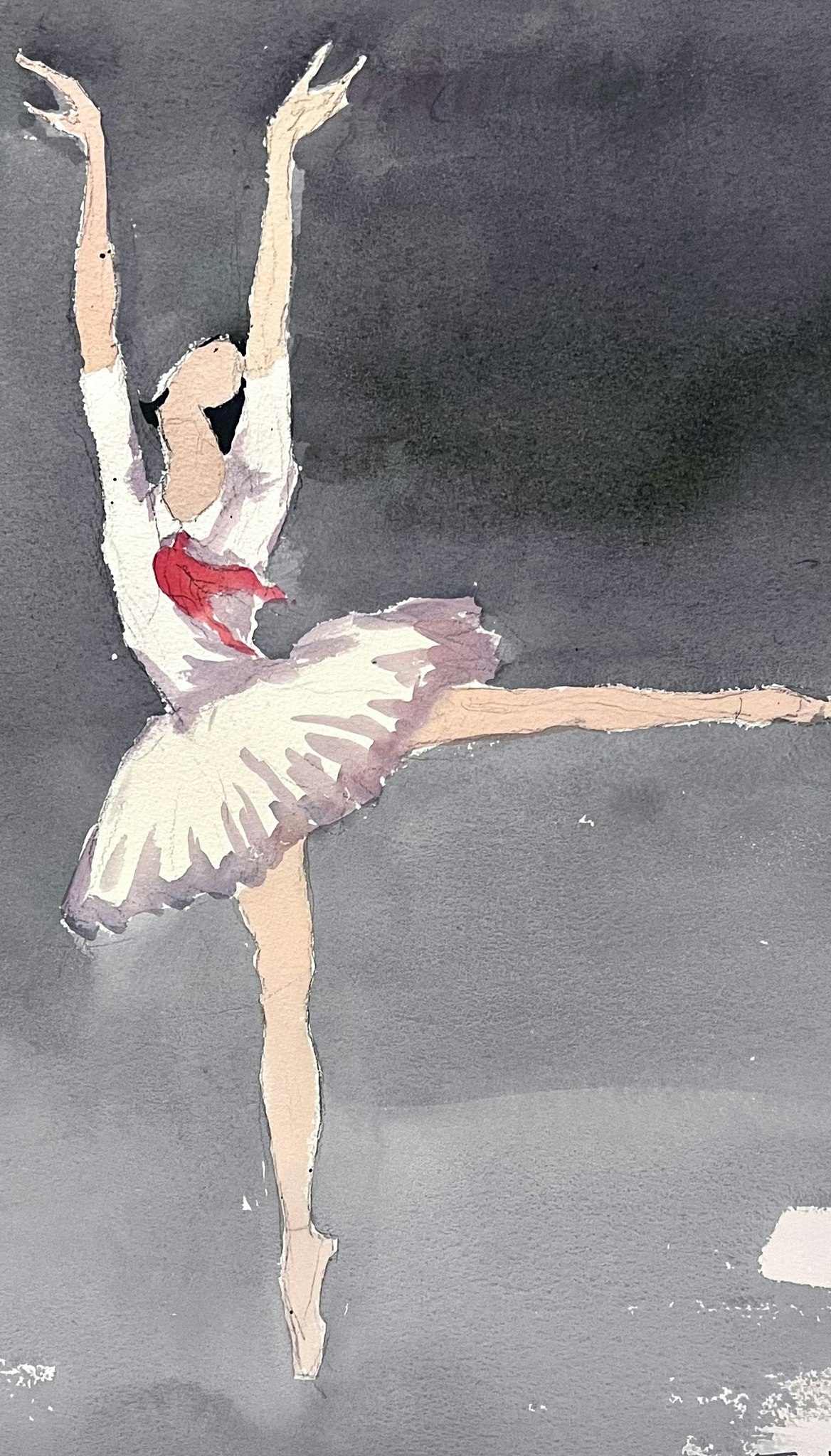 "Dancer I" Akvarell av John Ma. 39x56 cm