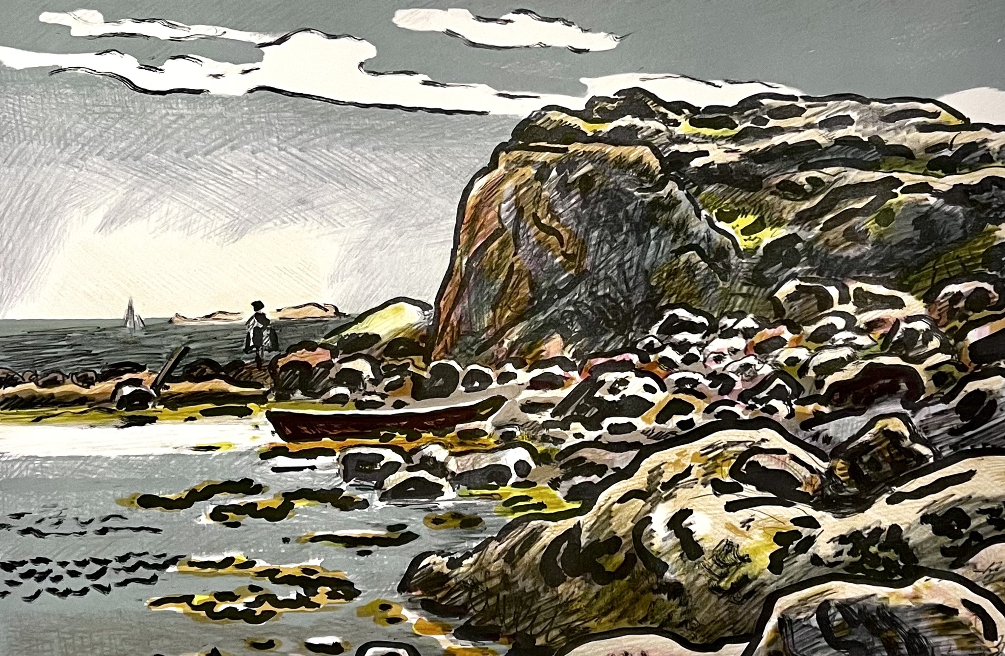 "Från Halovik" Litografi av Folke Persson. 62x44 cm