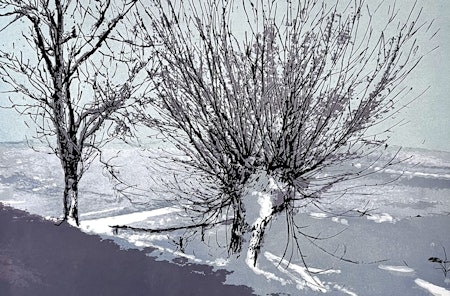 "Vinterskog" Litografi av Ulf Onsberg. 63x47,5 cm