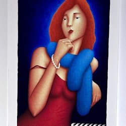 "Kvinnan vid pianot" Litografi av Ralf Arzt 53,5x84 cm