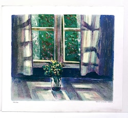 "Vas" Litografi av Bengt Andersson Råssbyn. 68x60 cm