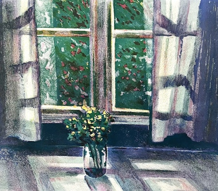"Vas" Litografi av Bengt Andersson Råssbyn. 68x60 cm
