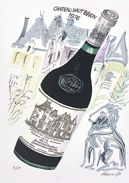 "Chateau Haut Brion" Litografi av Catharina Göth. 46x62 cm