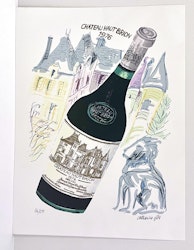 "Chateau Haut Brion" Litografi av Catharina Göth. 46x62 cm