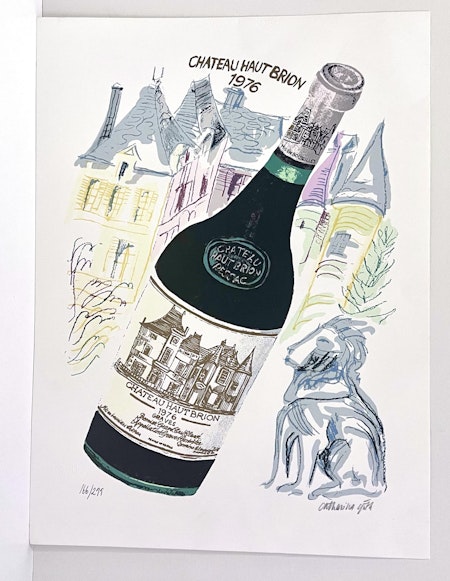 "Chateau Haut Brion" Litografi av Catharina Göth. 46x62 cm