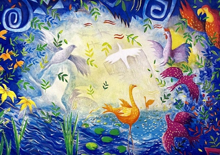 "Vårkänsla" Litografi av Stefan W. Igelström. 82x57 cm