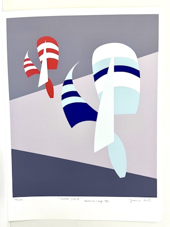 "Silver Jubilee, Americas Cup 1983" Litografi av Franco Costa. 60x80 cm