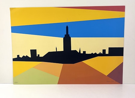 "Chicago" Litografi av Franco Costa. 66,5x46,5 cm
