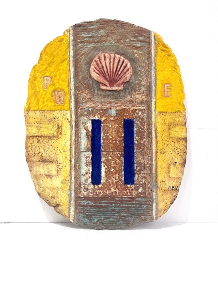 "Komposition med snäcka" Carborundumetsning av Alain Berk-Vitz. 31x42 cm