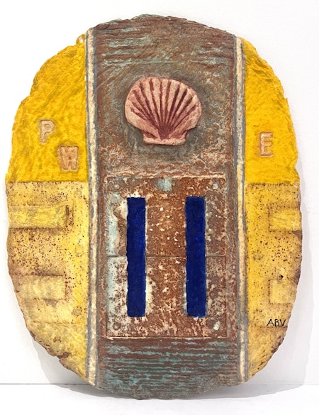 "Komposition med snäcka" Carborundumetsning av Alain Berk-Vitz. 31x42 cm