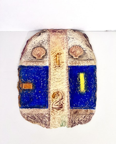 "Komposition med snäckor" Carborundumetsning av Alain Berk-Vitz. 31x42 cm
