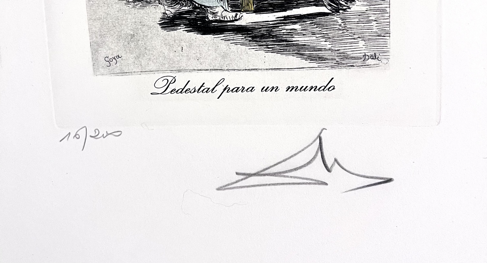 "Pedestal para un Mundo" Färgetsning av Salvador Dali. 31,5x45 cm