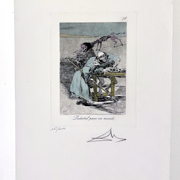 "Pedestal para un Mundo" Färgetsning av Salvador Dali. 31,5x45 cm