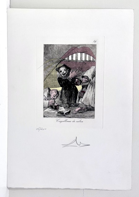 "Cagallones de cabra" Färgetsning av Salvador Dali. 31,5x45 cm