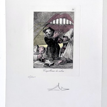 "Cagallones de cabra" Färgetsning av Salvador Dali. 31,5x45 cm