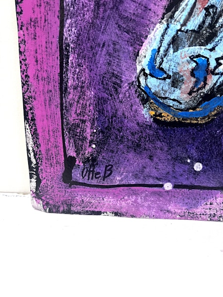 "Hästarna" av Uffe B, Akvarell på papper, 50x33 cm