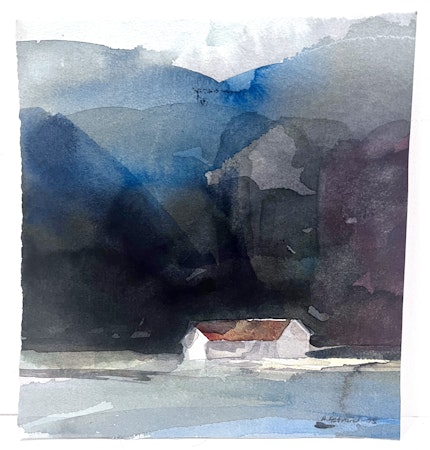 Akvarell av Anders Åstrand. 23,5x25,5 cm