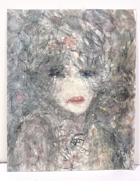 "Ingen Titel" Akvarell av Kjell Dack. 19,5x24,5 cm