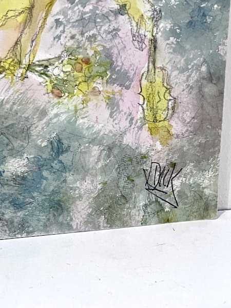 "Nymfen" Akvarell av Kjell Dack. 19,5x24,5 cm