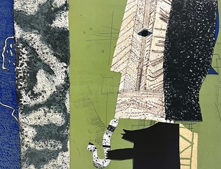 "Composition" Färglitografi av Max Papart. 75x54 cm