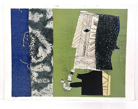 "Composition" Färglitografi av Max Papart. 75x54 cm