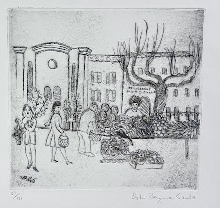 Etsning av Astri Bergman Taube. 42,5x39 cm